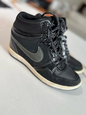 Iconic Nike Sky Hi Dunks, Hidden Wedge Sneakers, Size 7.5